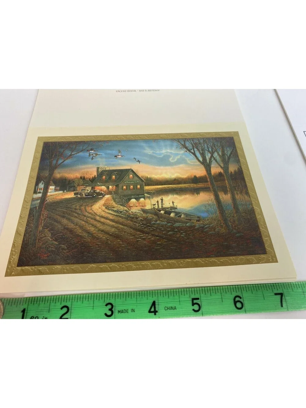 Vintage Fishing Christmas Card Lot with Envelopes Bass Cats Boat Cabin Lake